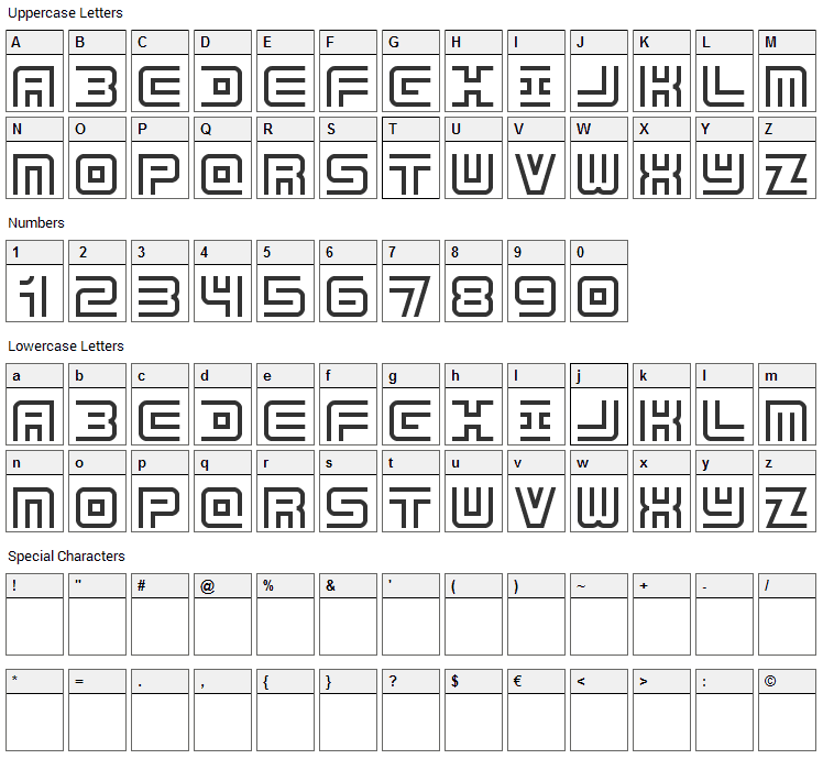 Undercover Font Character Map