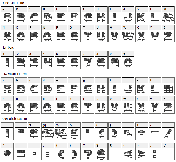 United Font Character Map