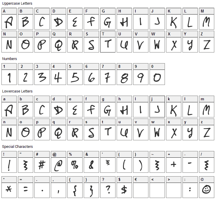 Untitled Font Character Map