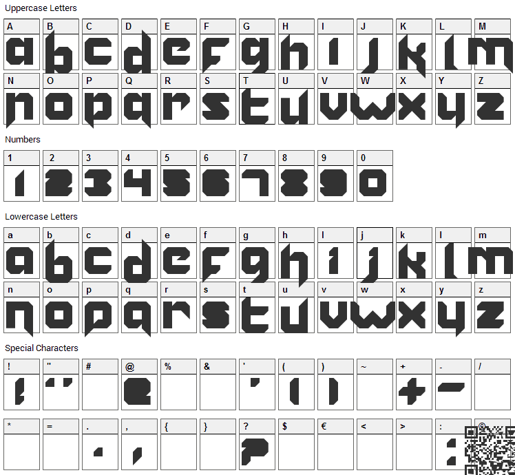 Vannoidyk Font Character Map