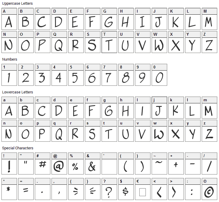 Vigilante Sidekick Font Character Map