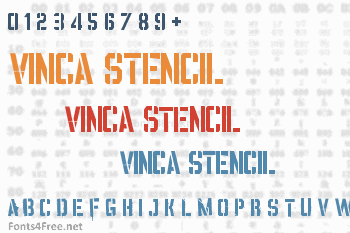 Vinca Stencil Font