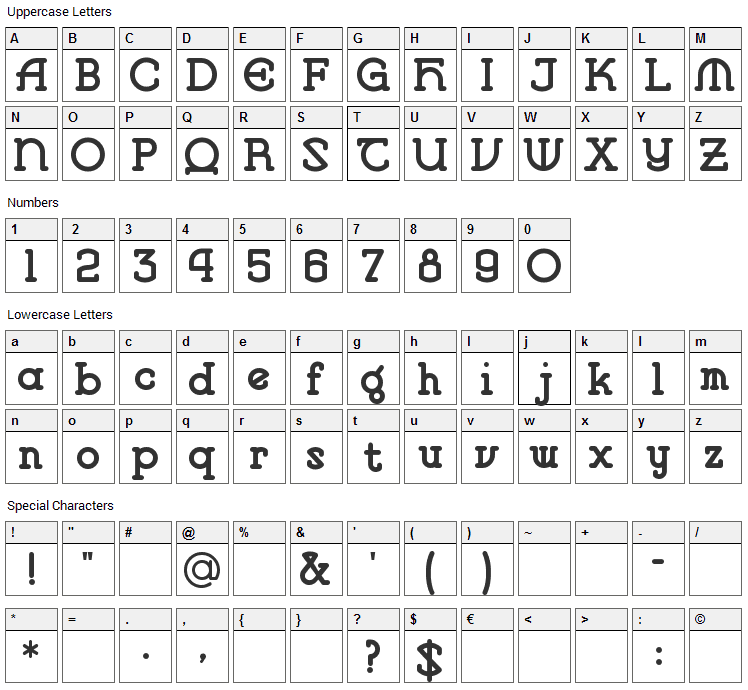 Vlaanderen Font Character Map