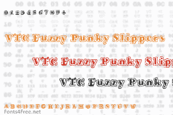 VTC Fuzzy Punky Slippers Font