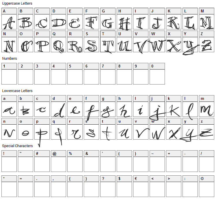Vtks 38 Font Character Map
