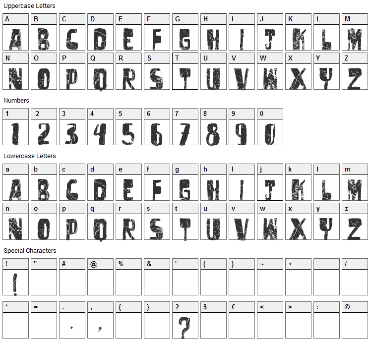 Vtks Untitled Font Character Map