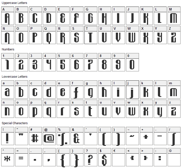 Wabbit Sans Font Character Map