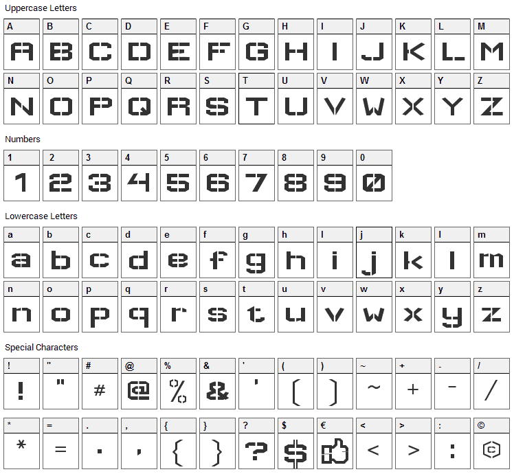 Wallpoet Font Character Map