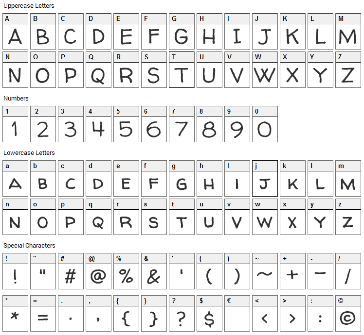 Walter Turncoat Font Character Map