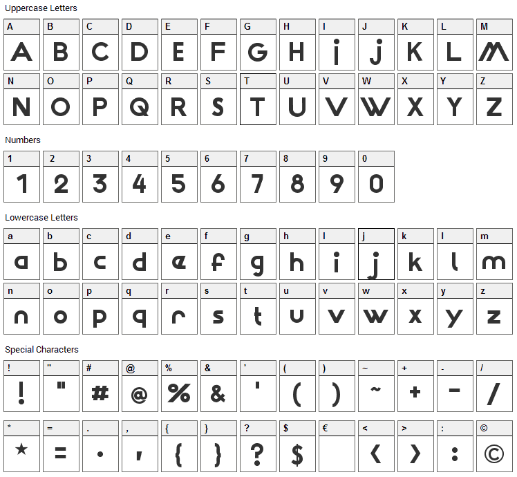 Wattauchimma Font Character Map