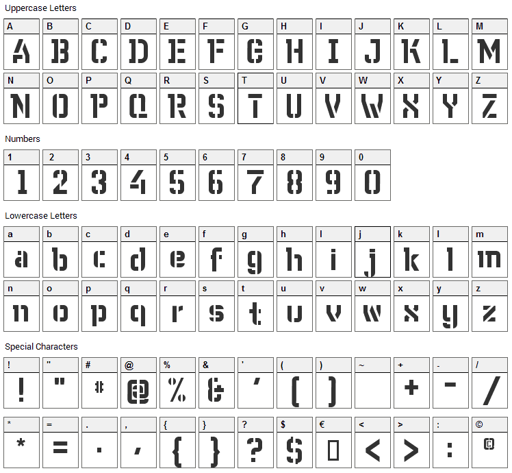 WC Wunderbach Bta Font Character Map