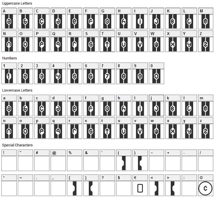 Welfare Brat Font Character Map