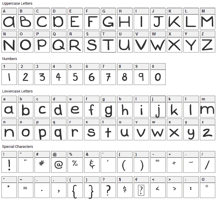 What Do We Do All Day Font Character Map