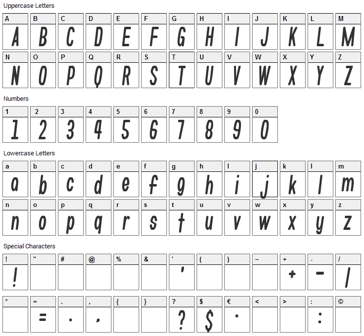 What's Love? Konnamozi Font Character Map