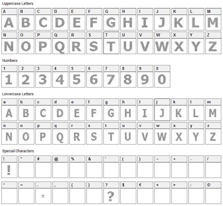 Where is the rest Font Character Map