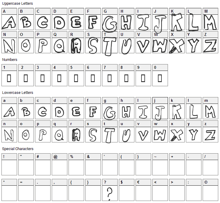 Whitney2 Font Character Map