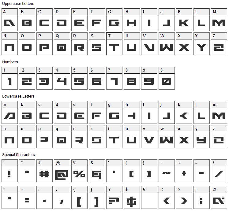 Wildcard Font Character Map