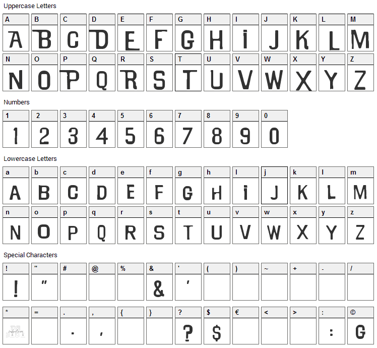 Will Robinson Font Character Map