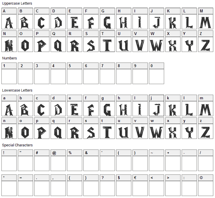 WoW Plexus Font Character Map