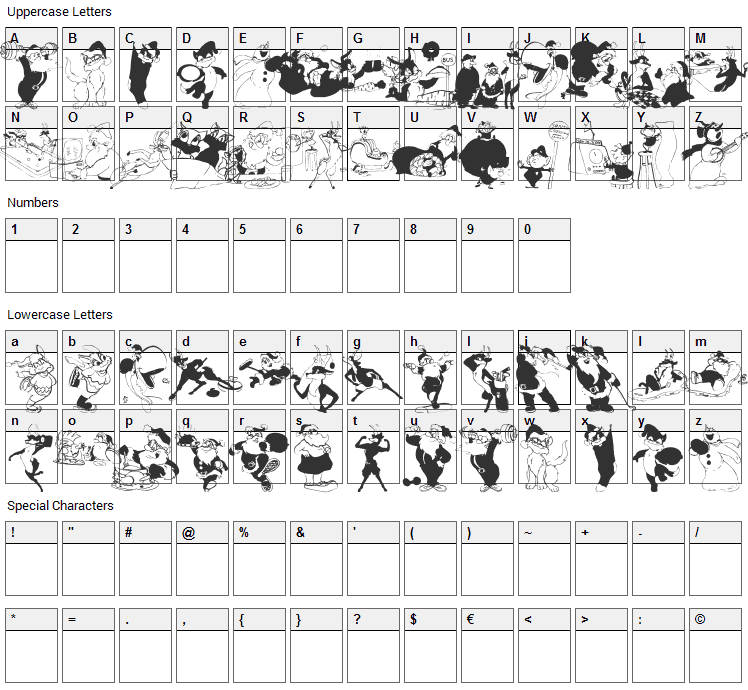 Xmas One Font Character Map