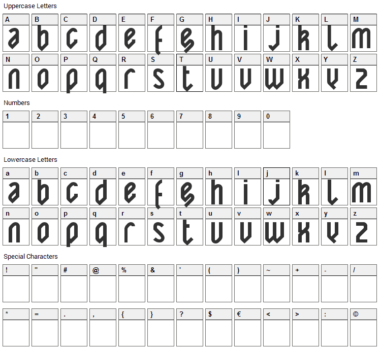 Yatis Black Font Character Map