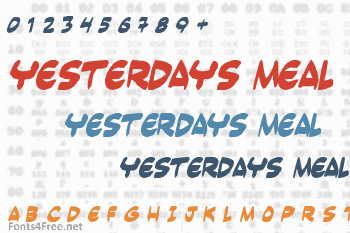 Yesterdays Meal Font