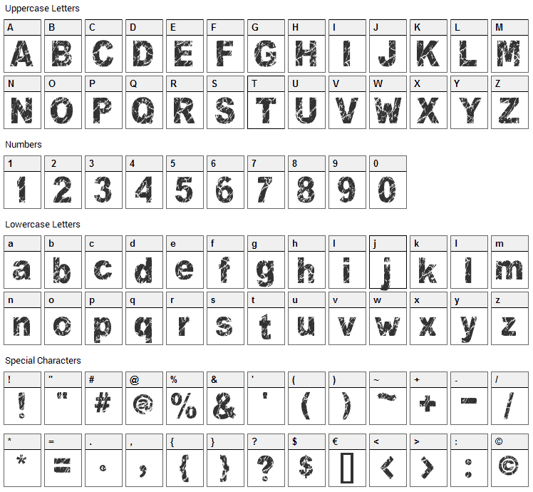 You Rook Marbelous Font Character Map