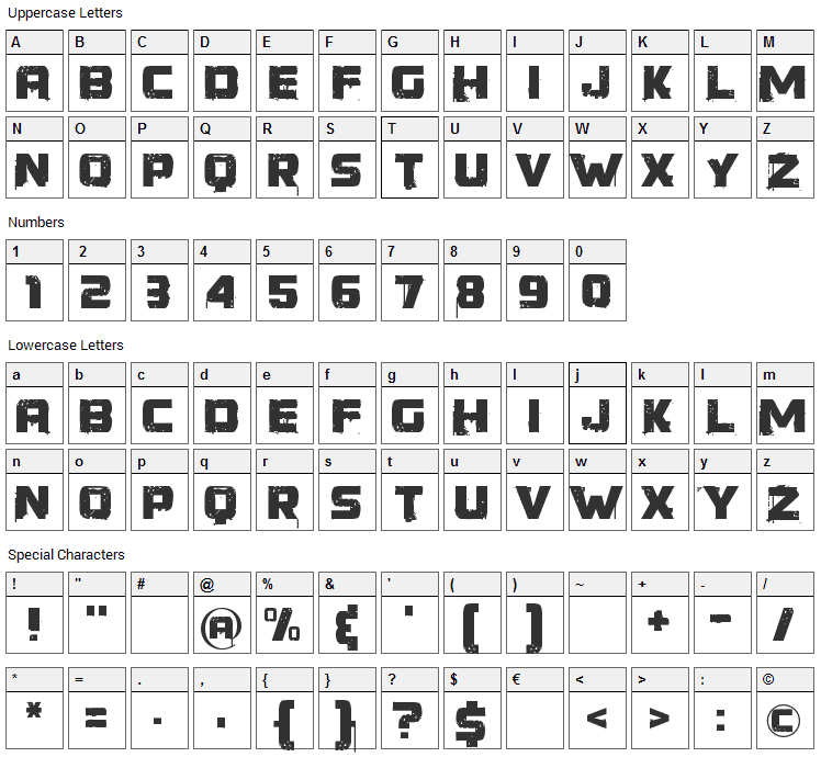 Younger Than Me Font Character Map