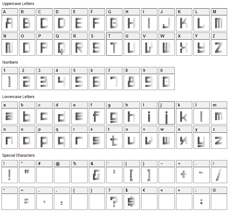 Zoom Font Character Map